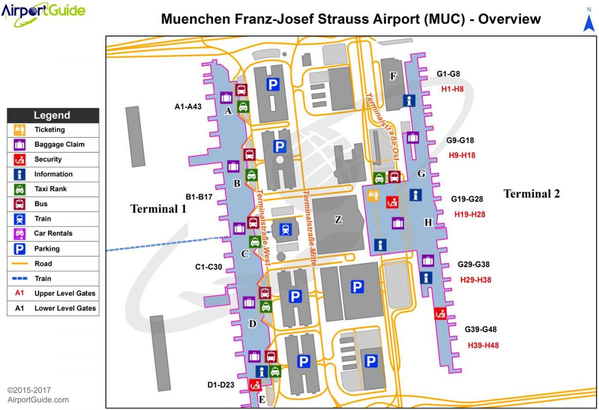 مطار ميونيخ الدولي خريطة