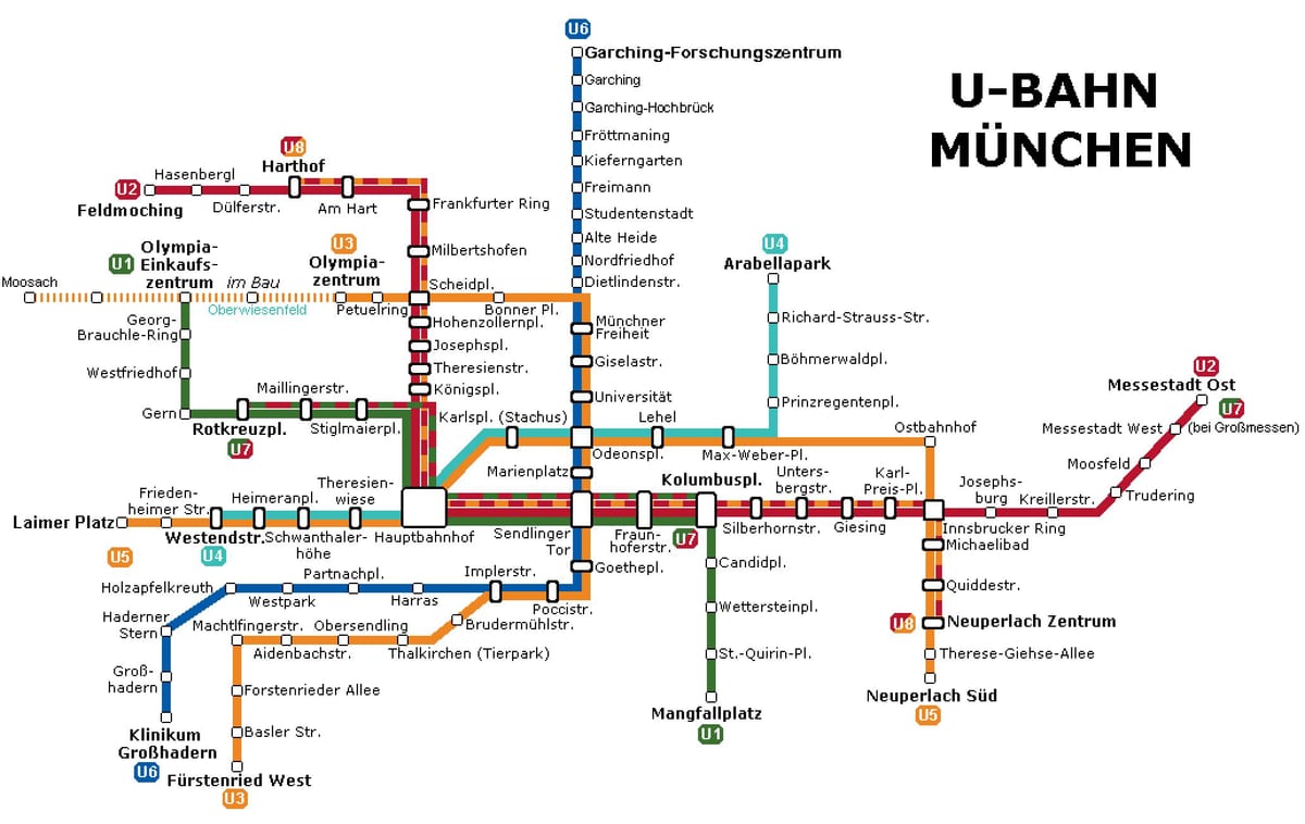 ubahn خريطة ميونيخ