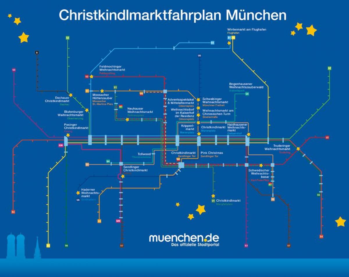 خريطة ميونيخ أسواق عيد الميلاد