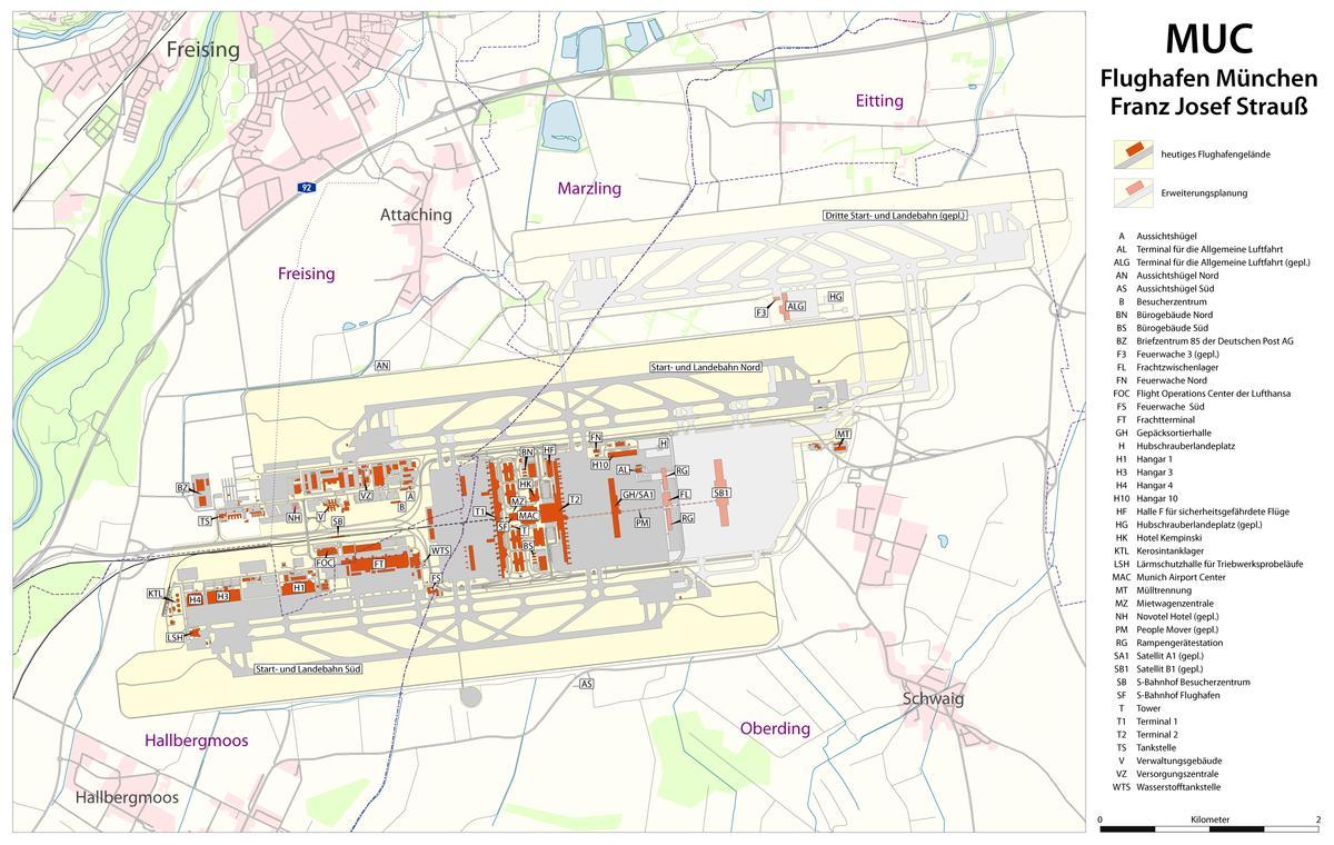 مطار ميونخ محطة خريطة