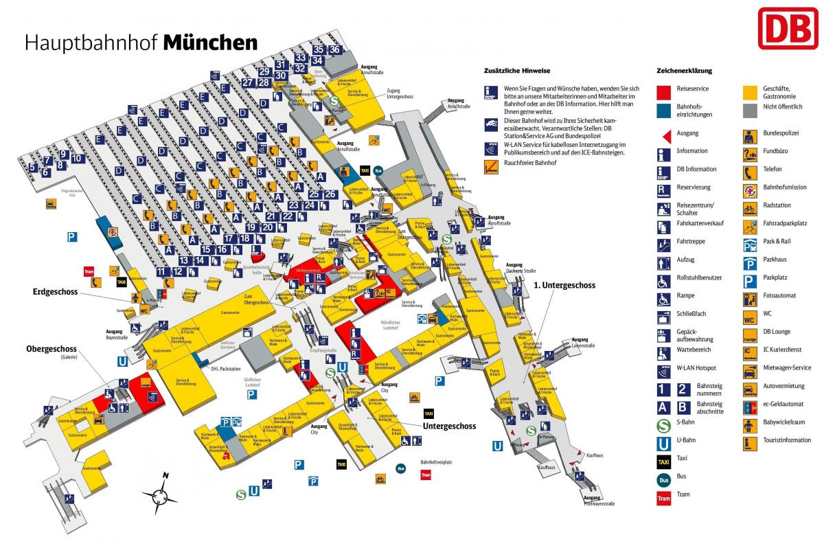محطة ميونيخ المركزية خريطة