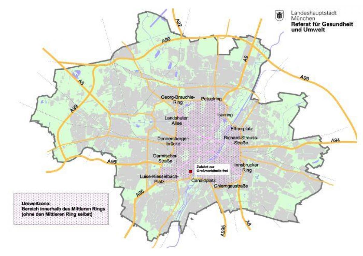 خريطة ميونيخ المنطقة الخضراء