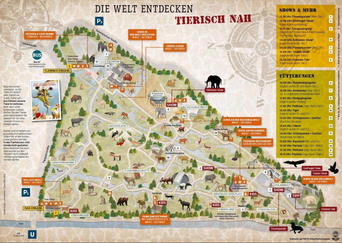 خريطة حديقة الحيوان في ميونيخ
