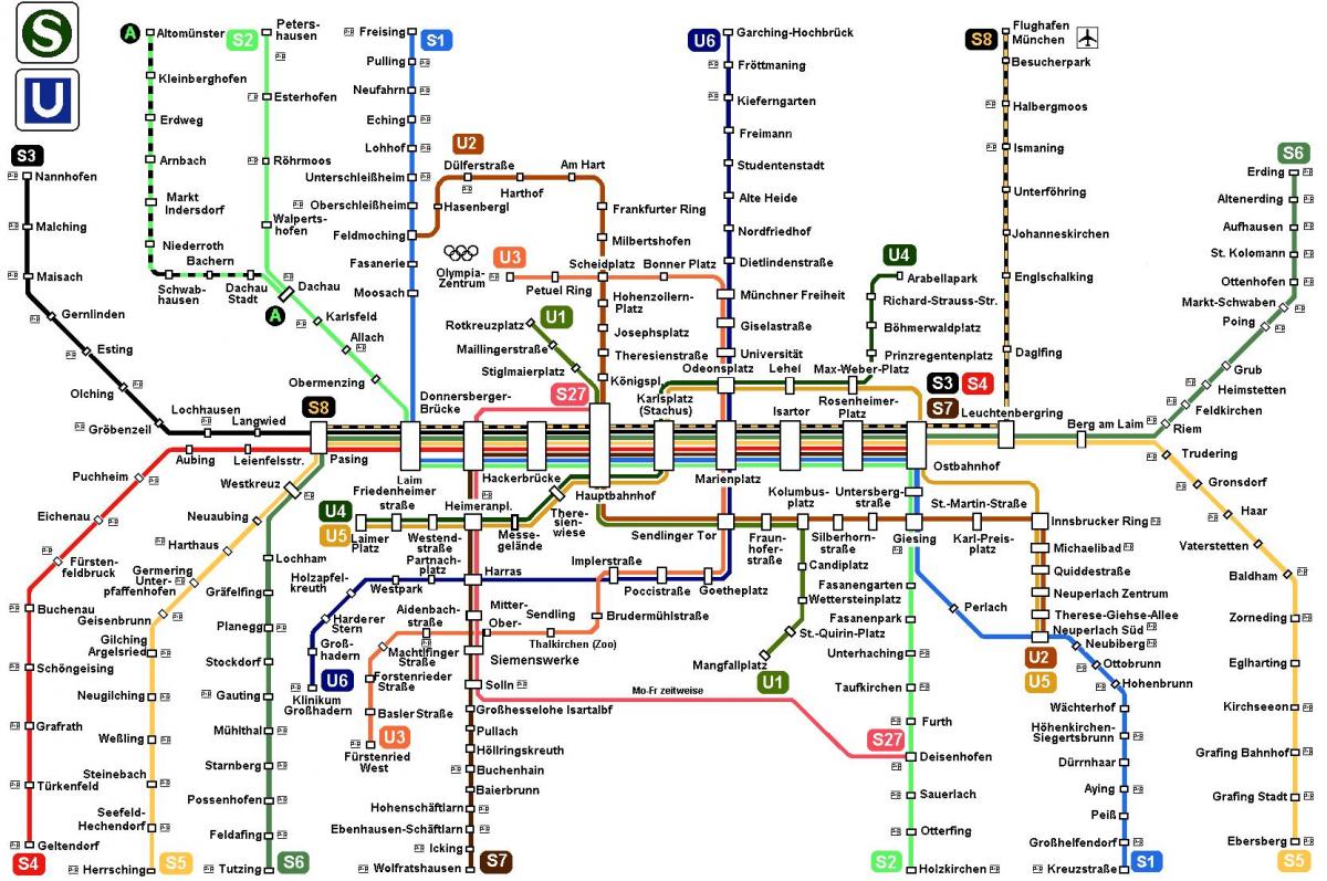 خريطة مترو الانفاق ألمانيا ميونيخ