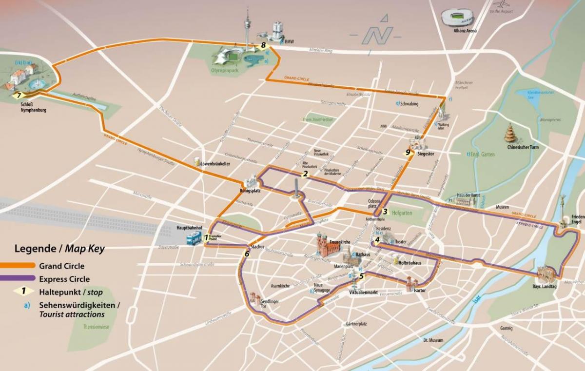 محطة الحافلات المركزية في ميونيخ خريطة
