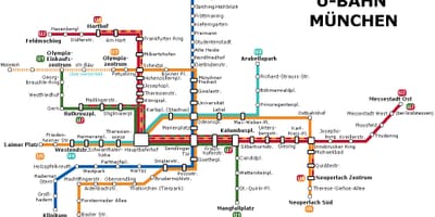 Ubahn خريطة ميونيخ
