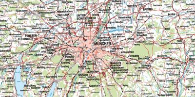 خريطة ميونخ والمدن المحيطة بها