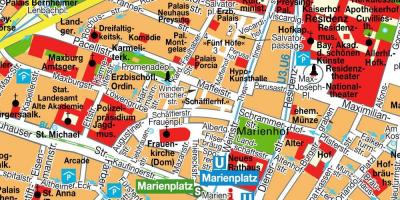 خريطة الشارع من وسط مدينة ميونيخ ، 
